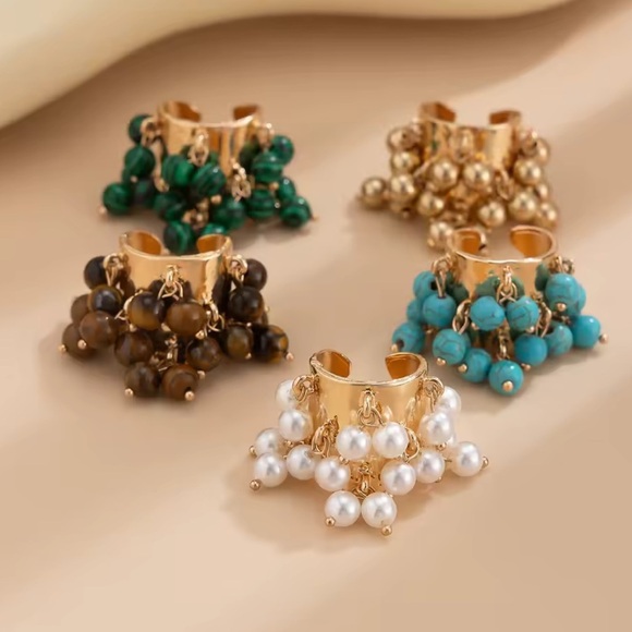 New! Anthro gold color brown pearl unique and adjustable size - Picture 6 of 6